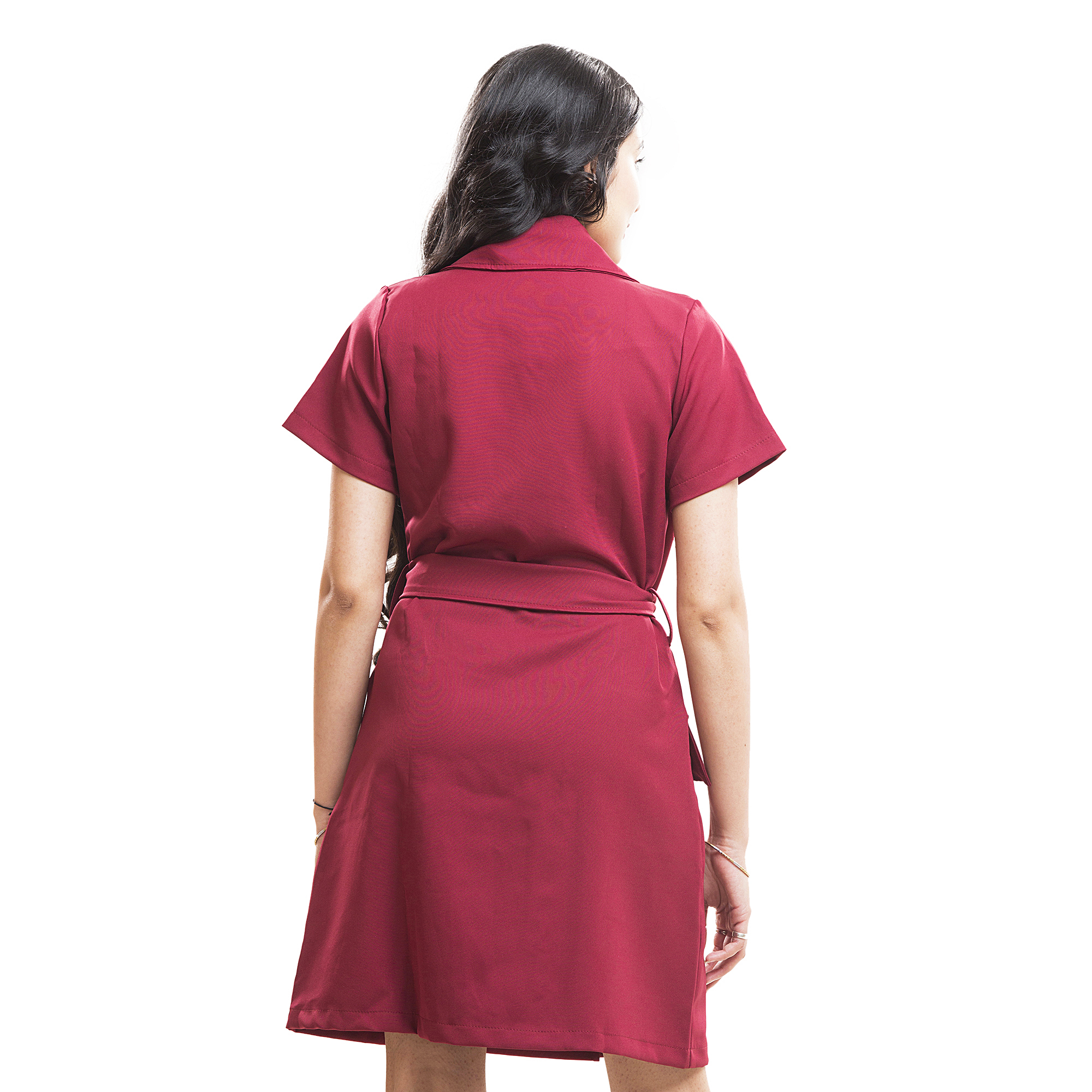 Women Trench Coat Style Dress | Double Breasted Belted Mini Dress for Women | Casual, Party & Office Wear | Stylish Short Sleeve Blazer Dress