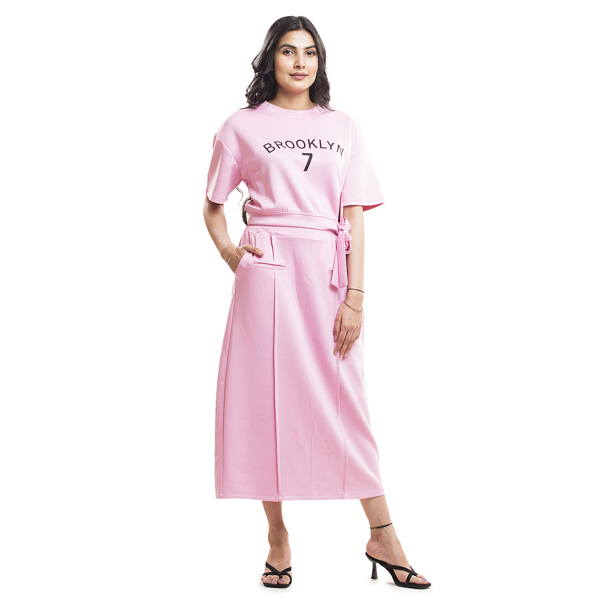 Women Co-Ord Set | Printed Crop Top & Midi Skirt Set for Women | Casual Wear, Lounge Wear & Summer Outfit | Stylish Two Piece Outfit for Girls