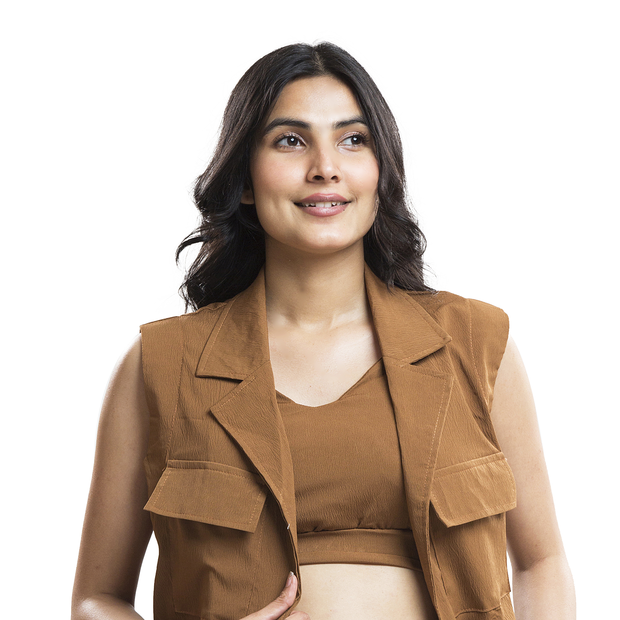 Women Co-Ord Set with Long Vest | Sleeveless Jacket & High Waist Wide Leg Pants Set for Women | Casual, Office Wear & Travel Outfit | Trendy Two Piece Outfit